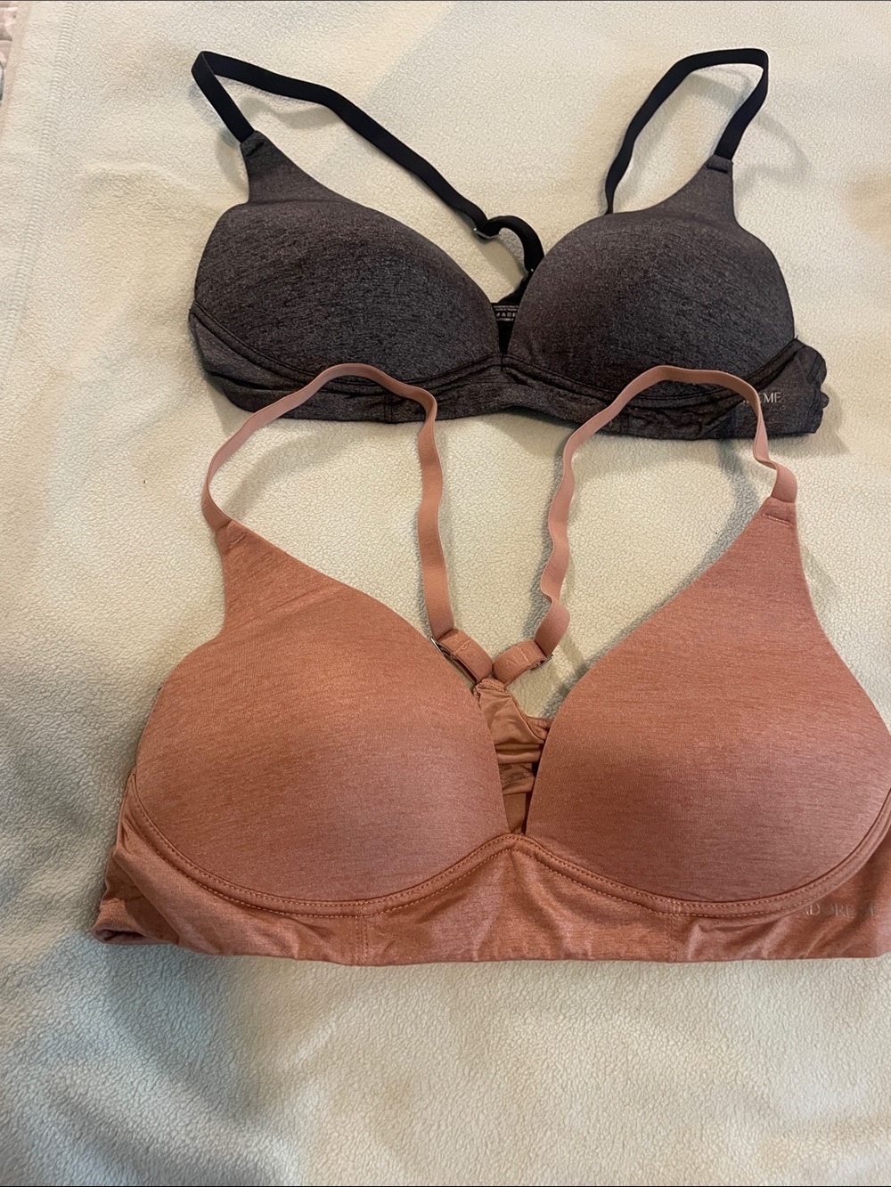 Adore Me Dual Bralette Set in Rosewood and Charcoal Gray